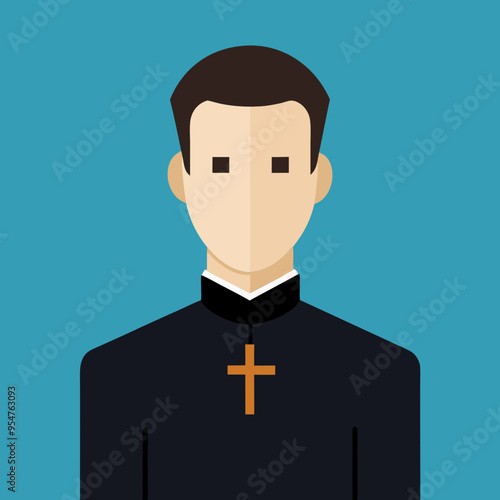 vector illustration of priest