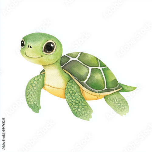 turtle cartoon watercolor Clip Art