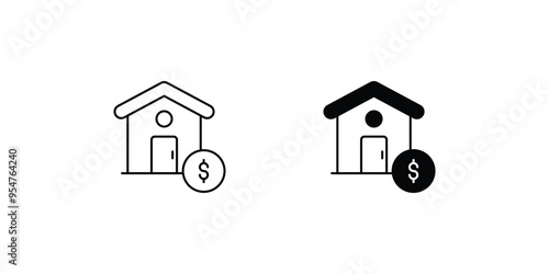 home budget set icon with white background vector stock illustration