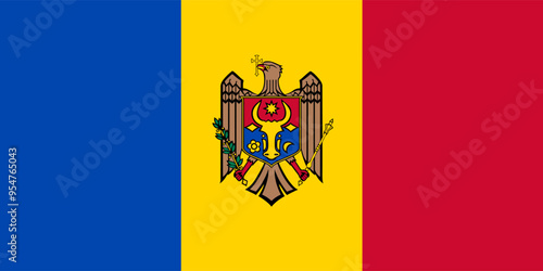 Flag of Moldova. National flag of the Republic of Moldova. Vector illustration