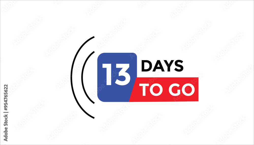 13 days to go Countdown number banner templates. time icon. Vector Illustration
13 days to go Countdown number banner templates. time icon. Vector Illustration