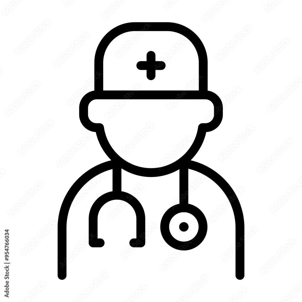 Doctor icon in thin line style vector illustration graphic design Doctor icon in thin line style vector illustration graphic design