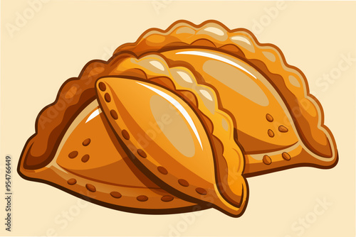 Stylized Empanadas Vector Clip Art: Perfect for Graphics and Design