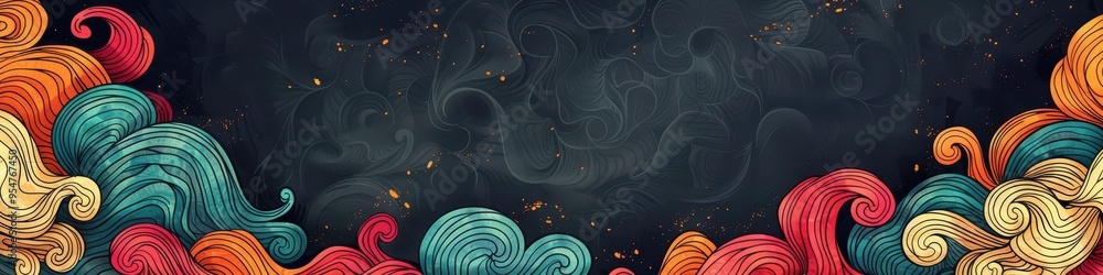 Abstract doodle frame with colorful patterns and space for text. Abstract doodle frame with colorful patterns and space for text.