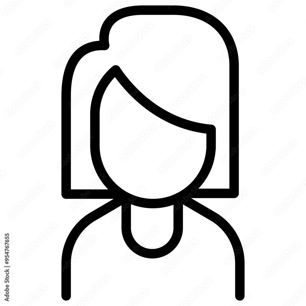 Woman icon in thin line style vector illustration graphic design Woman icon in thin line style vector illustration graphic design