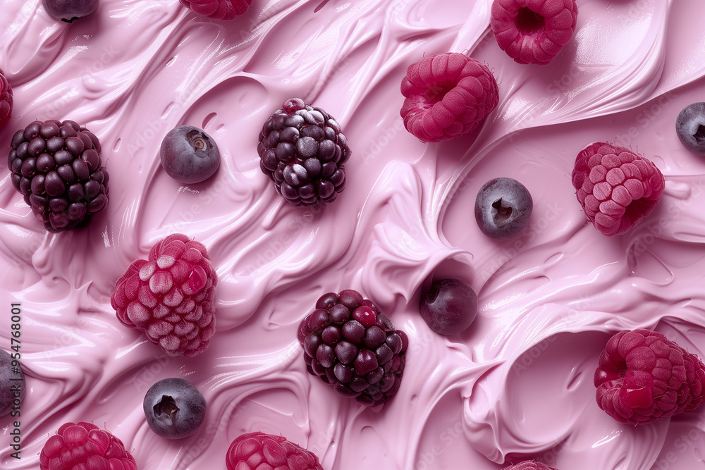 Fruit yogurt swirl close up texture, top view background,
Fruit yogurt swirl close up texture, top view background,