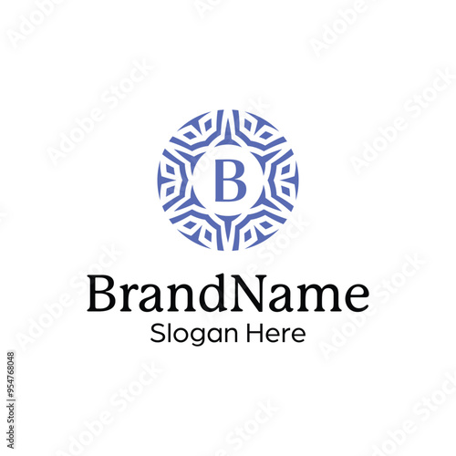 Elegant ornamental emblem premium crest template logo