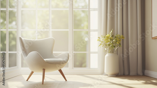 chair in the room, modern living room with armchair, modern living interior, modern living room, comfortable room. interior of a room. chair in the room