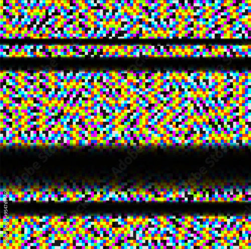 Color Tv Noise Screen Background with Horizontal Lines Texture with Glitch Effect Television Grainy. Vector illustration of No Signal Concept