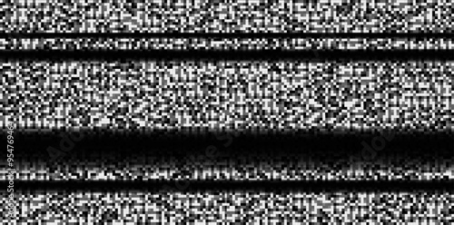 White Tv Noise Screen Background with Horizontal Lines Texture with Effect Television Grainy. Vector illustration of No Signal Concept