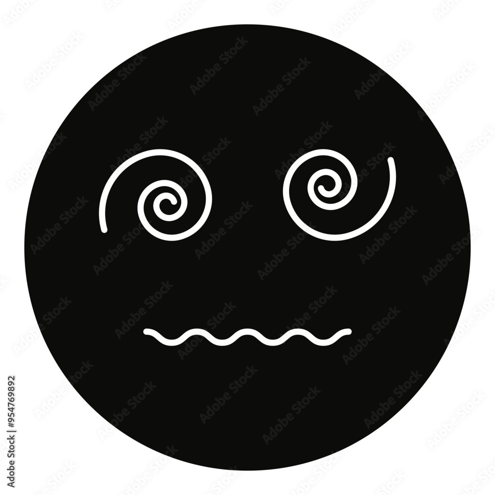 Fototapeta premium Emoticon Silhouette Isolated on White Background. Vector Illustration