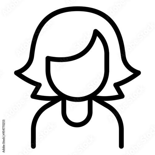 Woman icon in thin line style vector illustration graphic design