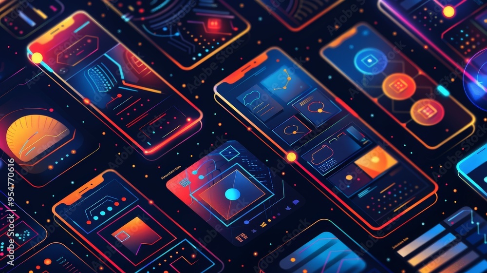 Describe the impact of geometric patterns on mobile app design. Describe the impact of geometric patterns on mobile app design.