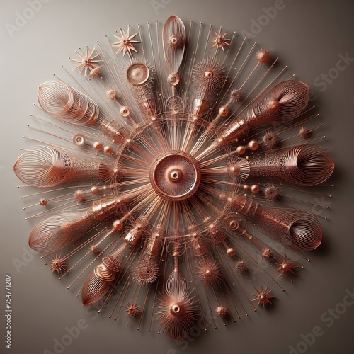   Copper Wire Starburst Wall Art Artistic wall hangings featurin photo