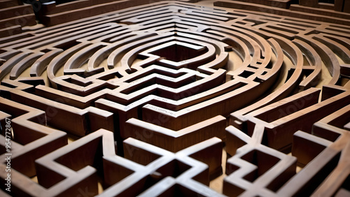 Labyrinth of Law: Intricate Maze with Law Books Symbolizing Legal Complexity for World Law Day.