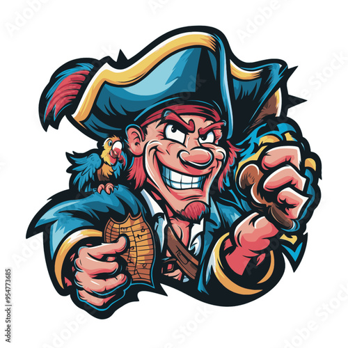 pirate smile character design illustration