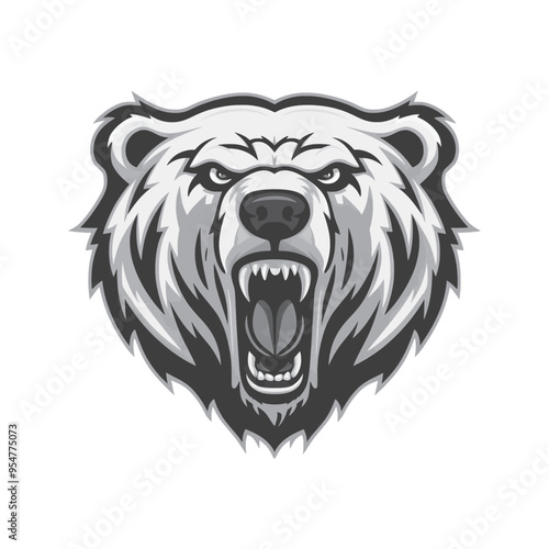 Wallpaper Mural polar bear design logo illustration on white background Torontodigital.ca