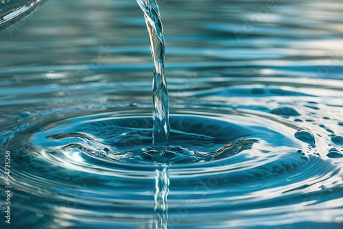 Serene Blue Water Stream with Soft Dripping Sounds and Crystal Clarity photo