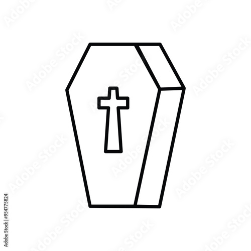 Coffin icon vector stock illustration