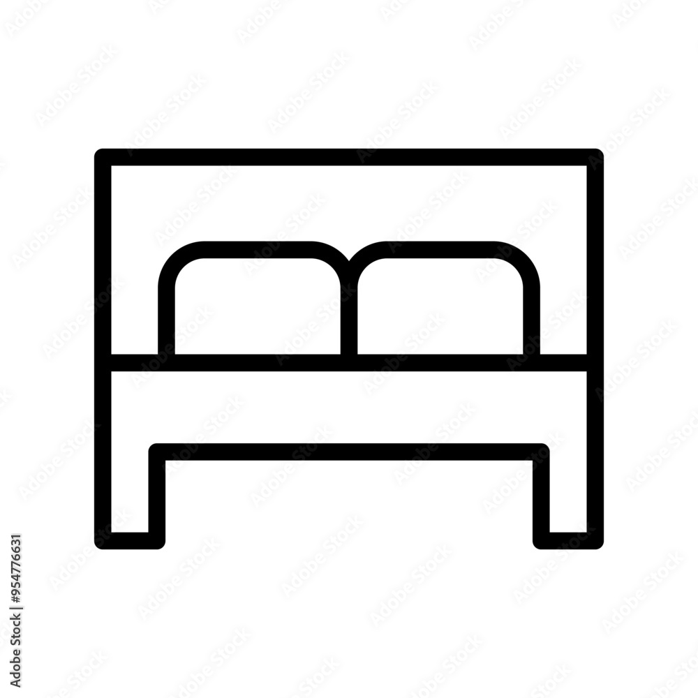 Bed icon in thin line style vector illustration graphic design Bed icon in thin line style vector illustration graphic design