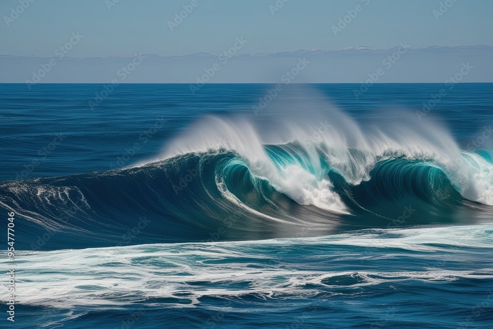Powerful Surf Visualization Stunning Blue North Sea With Crashing Waves Powerful Surf Visualization Stunning Blue North Sea With Crashing Waves