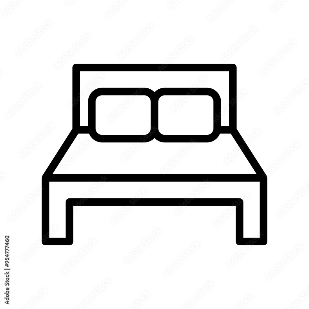 Bed icon in thin line style vector illustration graphic design Bed icon in thin line style vector illustration graphic design