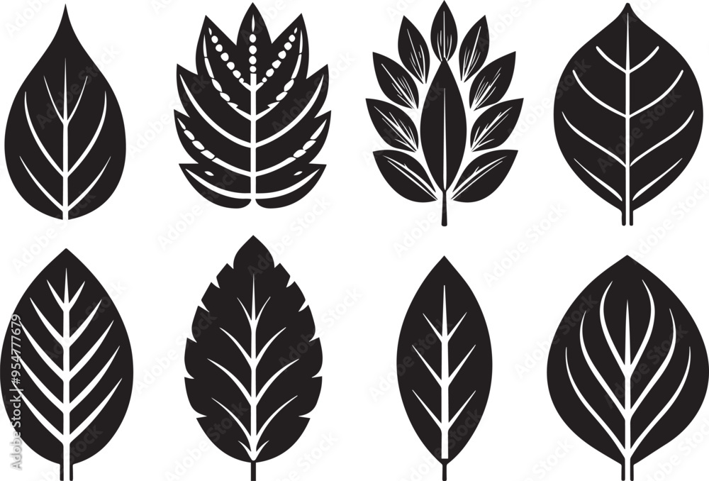 Set leaf. Hand drawn vector illustration Set leaf. Hand drawn vector illustration