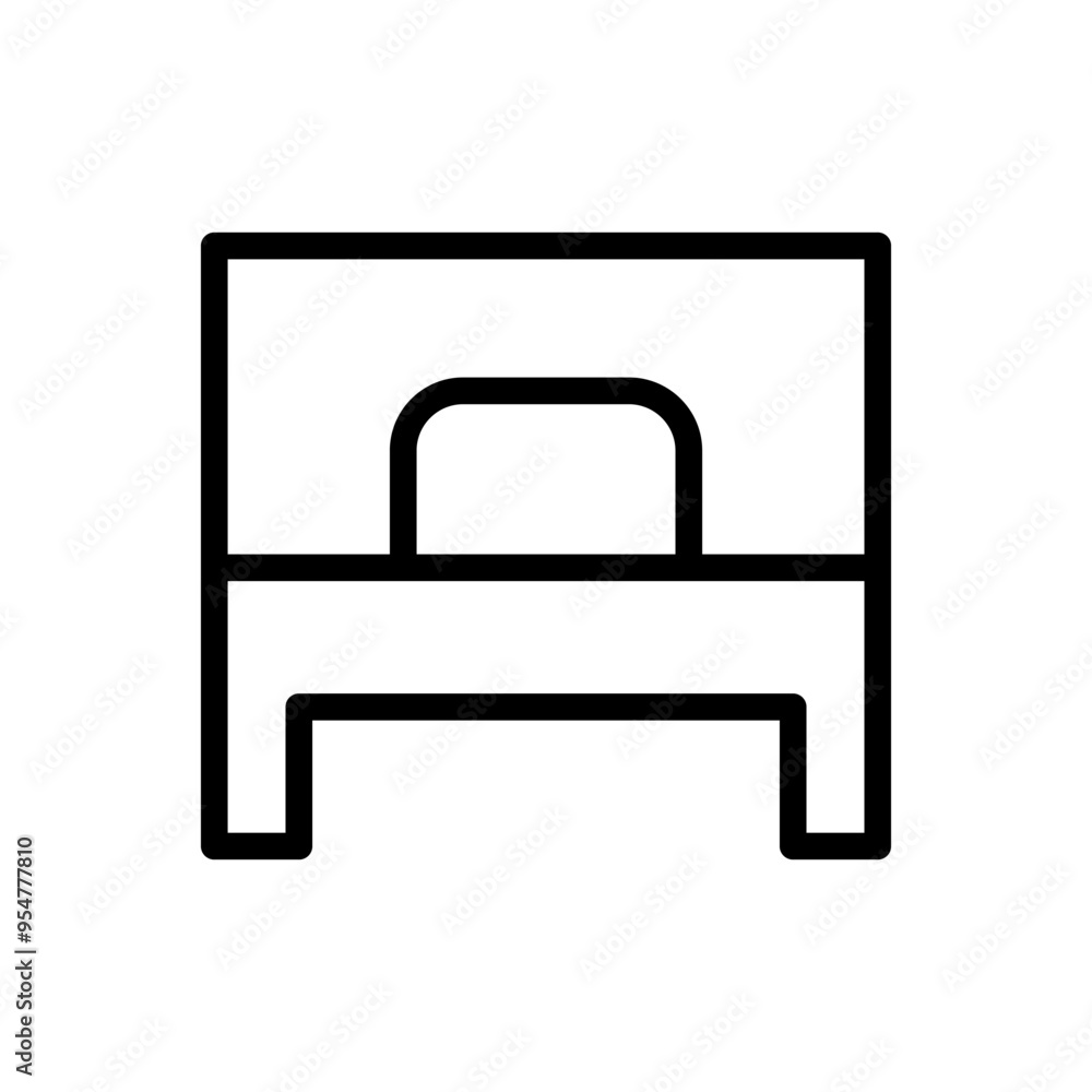 Bed icon in thin line style vector illustration graphic design Bed icon in thin line style vector illustration graphic design