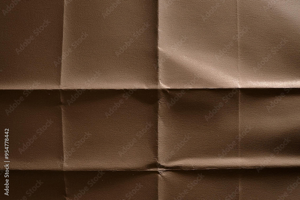 Obraz premium Brown Folded Paper Texture, Brown Paper with Deep Folds, Textured Brown Folded Surface, Dark Folded Paper Texture for Background