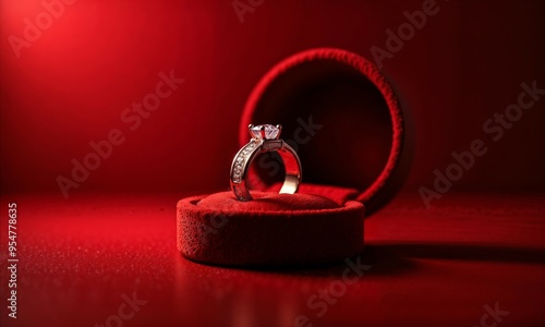 Here is a closeup view of a beautiful ring placed inside a red box