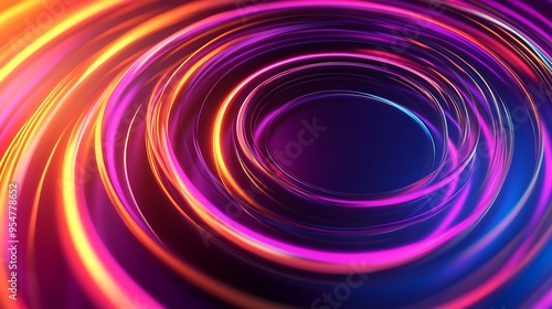 Neon Energy Burst - Abstract Background with Vibrant Circular Patterns for Energetic Designs