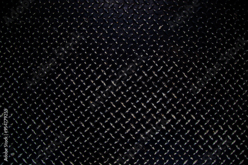 Wallpaper Mural Metal floor plate texture background white diamond pattern of grunge old weathered metal dirty in dark tone. Torontodigital.ca