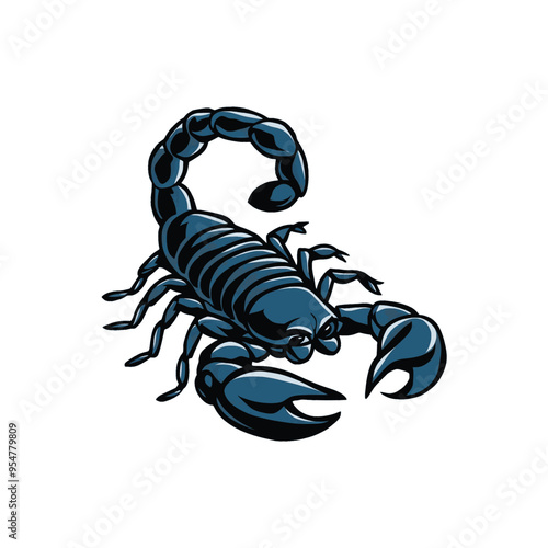 scorpion logo illustration design on white background