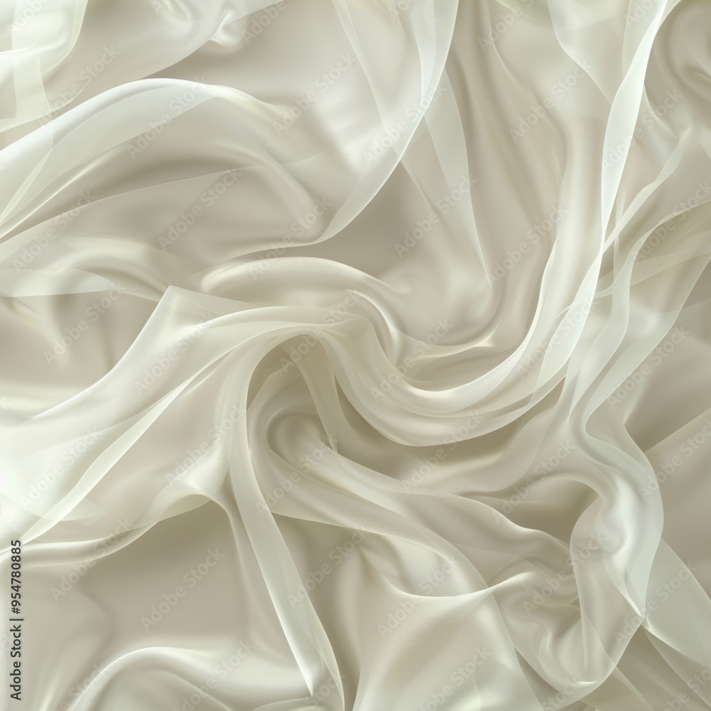 Elegant beige chiffon fabric background with soft folds and drapes, luxurious textile texture Elegant beige chiffon fabric background with soft folds and drapes, luxurious textile texture