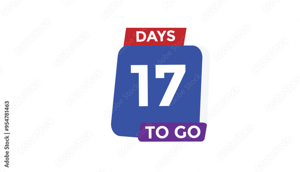 17 days to go Countdown number banner templates. time icon. Vector Illustration 17 days to go Countdown number banner templates. time icon. Vector Illustration