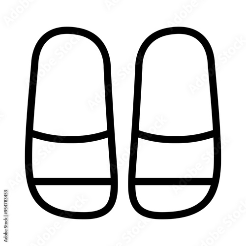 Sandal icon in thin line style vector illustration graphic design