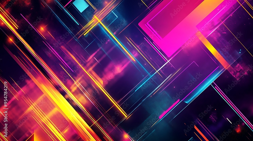 Vivid Neon Energy Explosion - Abstract Geometric Patterns in Bold Colors Vivid Neon Energy Explosion - Abstract Geometric Patterns in Bold Colors