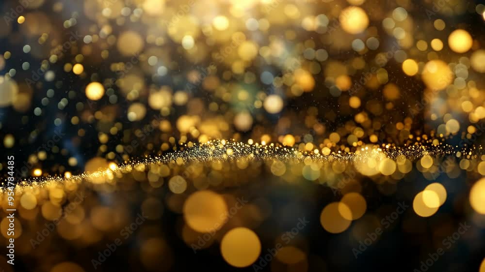 Sparkling golden glitter background with bokeh lights creating a festive atmosphere during a celebratory event Sparkling golden glitter background with bokeh lights creating a festive atmosphere during a celebratory event