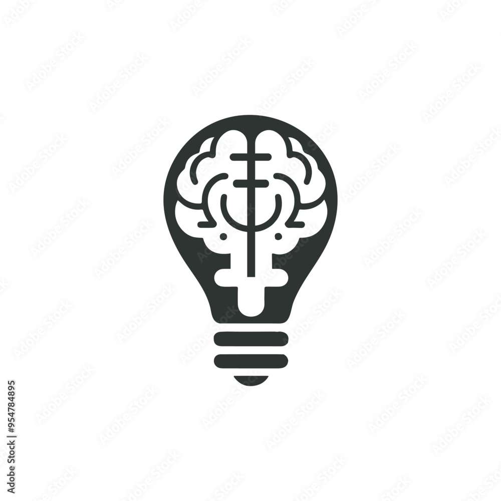 Creative brain in light bulb logo vector illustration, Symbol of innovation, idea, mind, thinking, solution, education, light bulbs with heads, tech brain logo, Brain inside light bulb Creative brain in light bulb logo vector illustration, Symbol of innovation, idea, mind, thinking, solution, education, light bulbs with heads, tech brain logo, Brain inside light bulb
