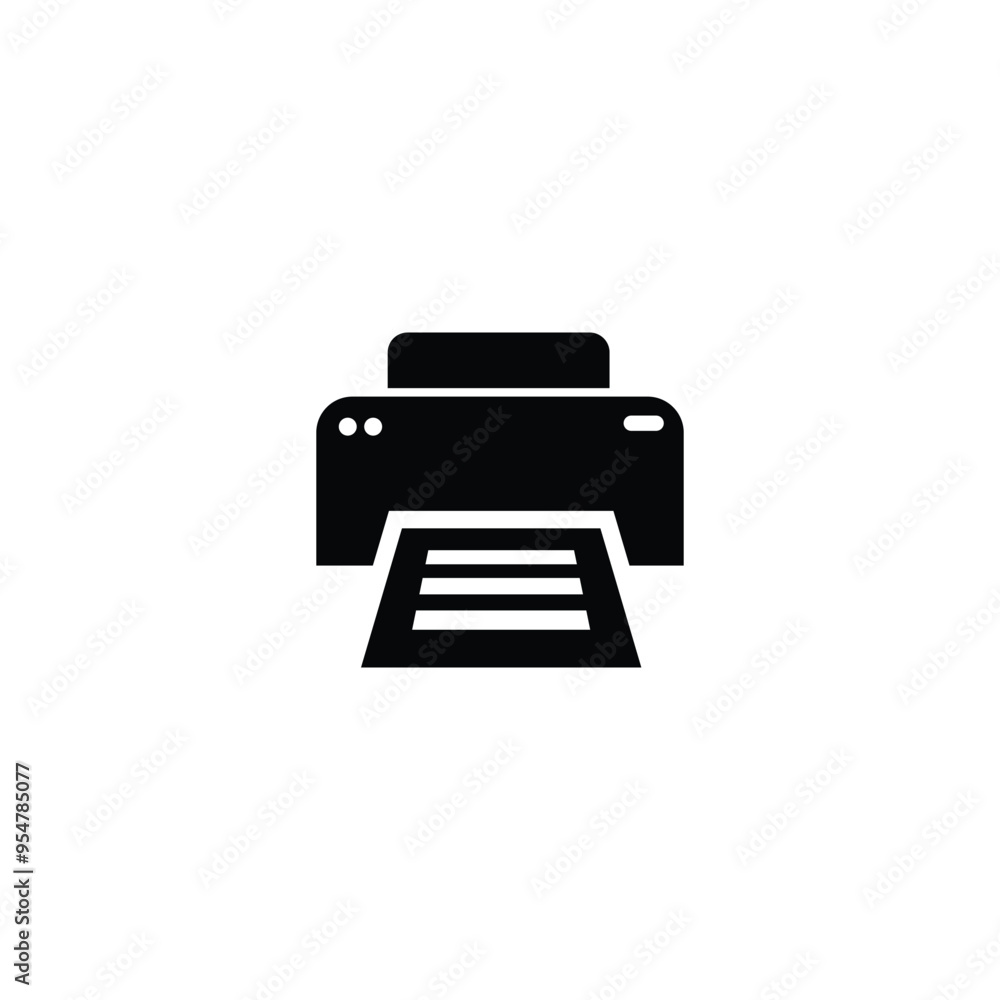 Printer black and white flat vector icon design. Printer glyph and symbol Printer black and white flat vector icon design. Printer glyph and symbol