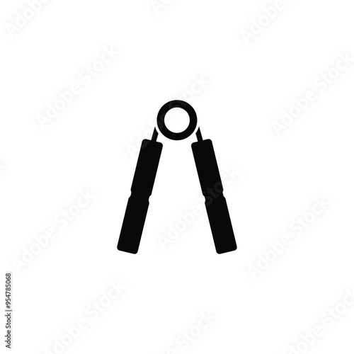 Metal hand gripper black and white flat vector icon design