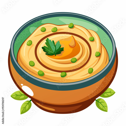 Stylized Hummus Vector Clip Art: Perfect for Graphics and Design