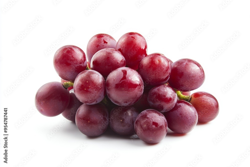 Vibrant Red Grapes on a Transparent White Background on a White or Clear Surface. Vibrant Red Grapes on a Transparent White Background on a White or Clear Surface.