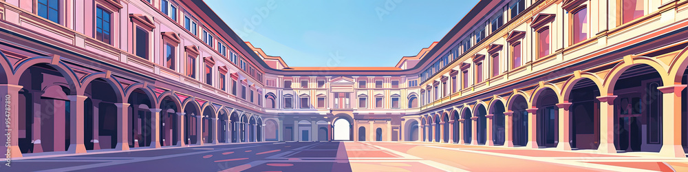Elegant Uffizi Gallery: A Geometric Perspective Elegant Uffizi Gallery: A Geometric Perspective