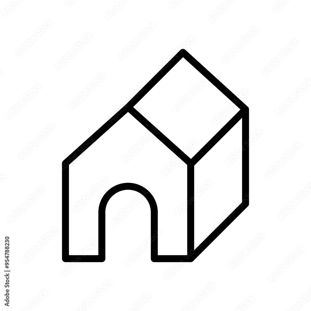 House icon in thin line style vector illustration graphic design House icon in thin line style vector illustration graphic design