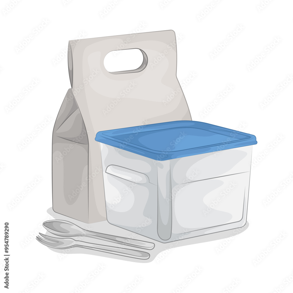Illustration of food container Illustration of food container