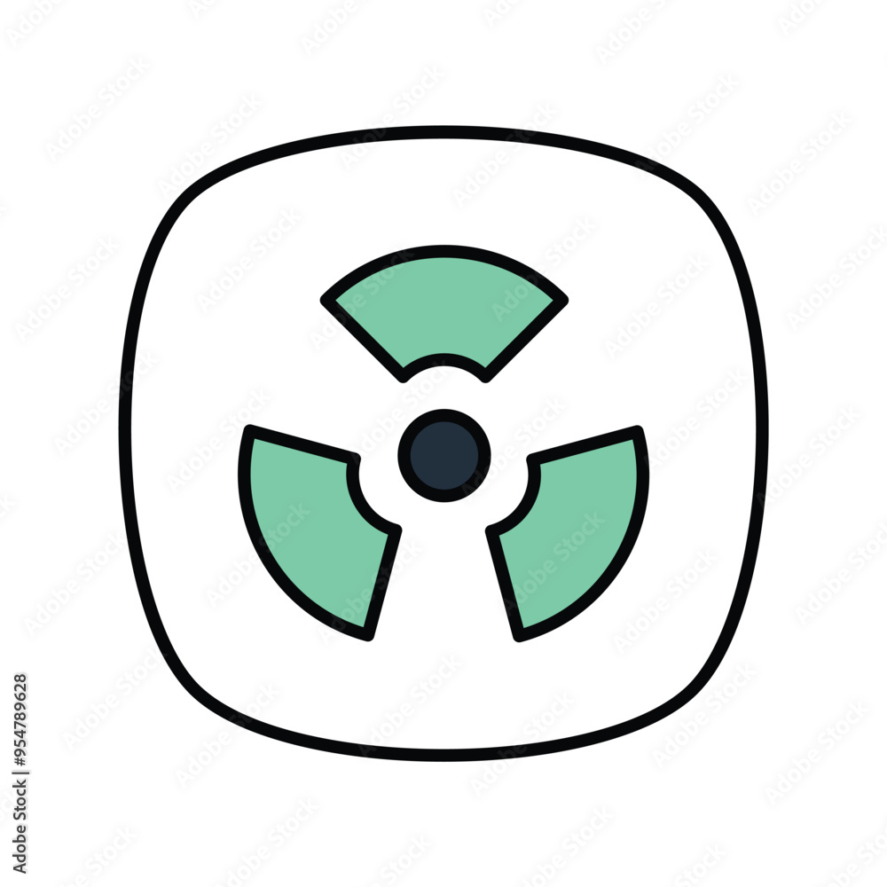 radiation pollution color line icon with white background vector stock illustration radiation pollution color line icon with white background vector stock illustration