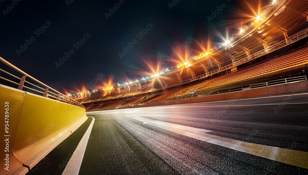 Race track corner in motion, dynamic drive, high speed view Race track corner in motion, dynamic drive, high speed view