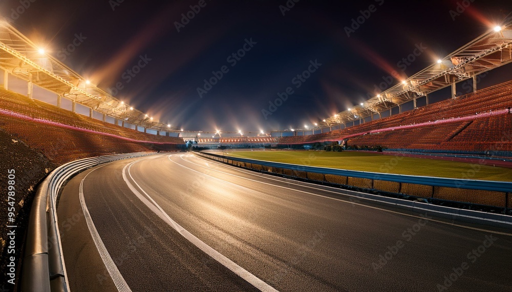 Race track corner in motion, dynamic drive, high speed view Race track corner in motion, dynamic drive, high speed view