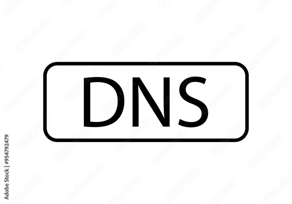 Icono negro de cartel DNS de internet Icono negro de cartel DNS de internet